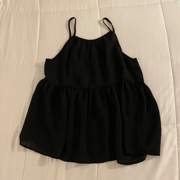 Lily Rose Black Chiffon Tank with Cut Outs (Size XS) - Picture 2 of 3